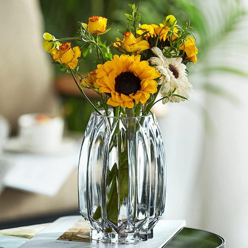 ガラス花瓶 グレー 30cm フラワーベース インテリア シンプル